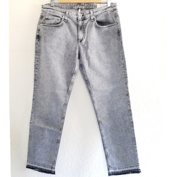 rag & bone Dre Low Rise Slim Boyfriend Raw Edge Jeans Size 30 Dusty Trai… - Picture 3 of 7